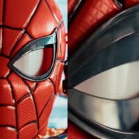 Balde de pipoca do Homem-Aranha com olho retrátil da Cinépolis, em fundo de pipoca