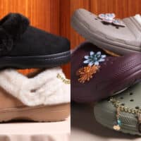Tênis/clog Crocs de inverno Unfurgettable Classic Clog com forro felpudo e detalhes florais