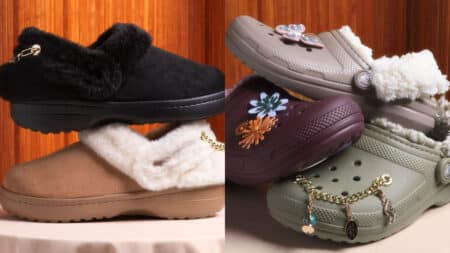 Crocs Winter: modelos de inverno com forro de lã e detalhes florais Tênis/clog Crocs de inverno Unfurgettable Classic Clog com forro felpudo e detalhes florais