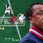 Johnnie Walker em campanha sobre a Copa do Mundo, com imagem de torcedor e campo de futebol ao fundo.