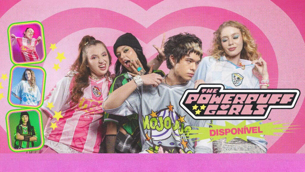 Banner com as Meninas Superpoderosas Kings, com personagens e o texto “Disponível” na imagem.