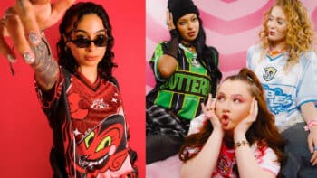 Kings Sneakers: Meninas Superpoderosas em edição limitada Mulheres usando camisetas estilo Meninas Superpoderosas em collab Kings Sneakers, edição limitada com personagens e vilão Ele.