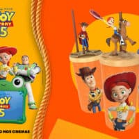 Anúncio da Movida com copo colecionável de Toy Story 5, para clientes que contratam lavagem antecipada na reserva