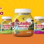 Embalagens colecionáveis da Nutella com ilustrações de cidades brasileiras, destacando a campanha “Nutella Bom Dia”