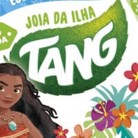 Embalagem do Tang Joia da Ilha, edição limitada, com imagem de Moana e flores, sabor de 18g.