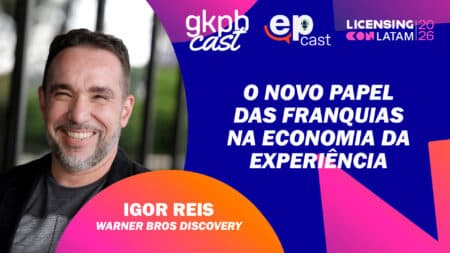 Capa do gkhb cast com Igor Reis, da Warner Bros Discovery, em destaque no episódio “O novo papel das franquias”.