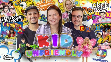 Capa do episódio Kid Unfriendly: Não há mais lugar seguro para crianças Capa do episódio “Kid Unfriendly” com três pessoas e fundo colorido de animações, incluindo a palavra “UNFRIENDLY”.