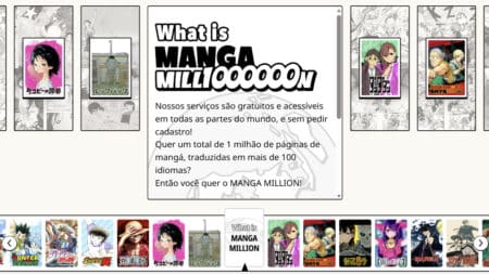 Manga Million: plataforma gratuita de mangás traduzidos Imagem promocional do Manga Million, plataforma gratuita da Shueisha com mangás traduzidos para o português.
