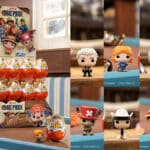 Caixa de Kinder Joy com miniaturas colecionáveis de One Piece na Europa e personagens da tripulação do Chapéu de Palha.