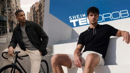 SHEIN Tekdrob: roupas básicas masculinas em cenário urbano Modelos masculinos posam com roupas da SHEIN Tekdrob em cenário urbano, mostrando peças básicas e funcionais