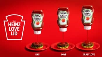Heinz Love Lid: tampa personalizável de ketchup Like, Love e Crazy Love Campanha Heinz Love Lid com três tampas personalizáveis de ketchup em intensidade Like, Love e Crazy Love