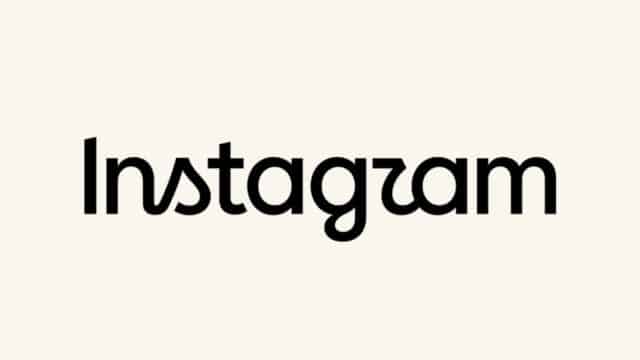 Novo logotipo do Instagram exibido em texto, com fonte sem cursiva e estilo do ícone no topo do aplicativo.