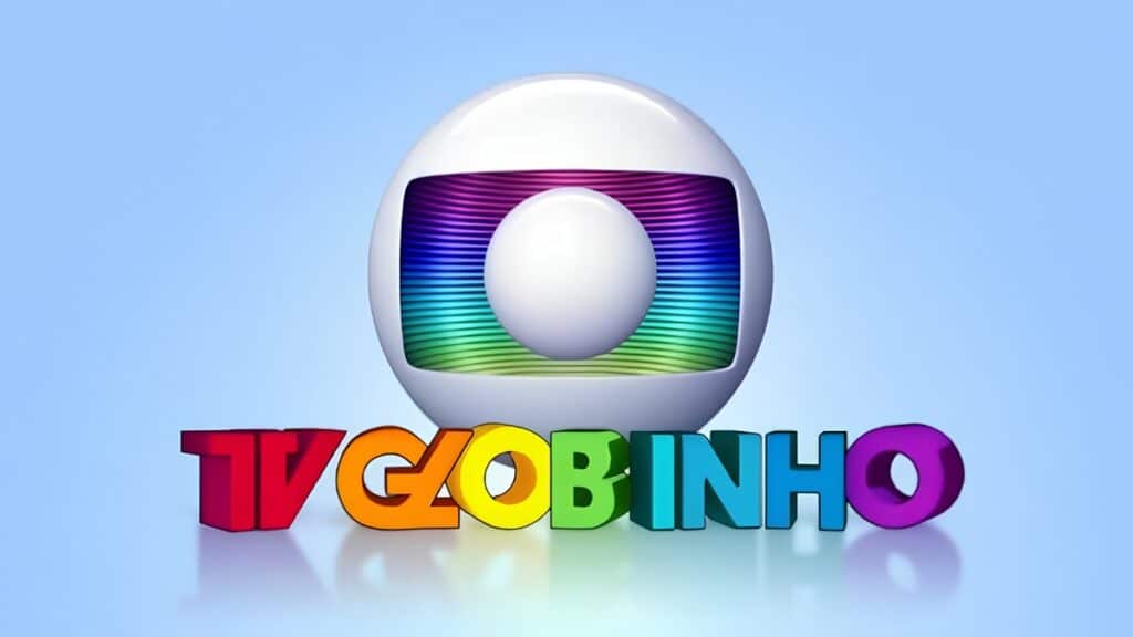 Logo do TV Globinho com uma esfera sobre fundo azul, associado ao Criança Esperança.