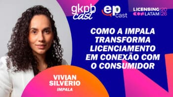 Banner do podcast GKPh Cast com a frase “Como a Impala transforma licenciamento em conexão com o consumidor”