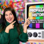 Capa do GKPBcast com dois apresentadores e um televisor exibindo o tema “Propagandas históricas”.
