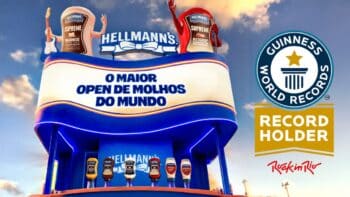 Hellmann’s supera Guinness com maior open de molhos do mundo Troféu gigante com placa “O maior open de molhos do mundo” e selo “Guinness World Records”.