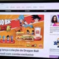Tela do site GKPB com matéria sobre Burger King lançando coleção de Dragon Ball no Brasil e combo exclusivo.