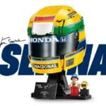 LEGO Editions: set do capacete de corrida de Ayrton Senna com capacete amarelo, verde e azul e miniaturas