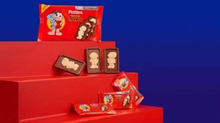 Chocolate Patties Turma da Mônica Embalagens e tabletes de chocolate Patties com tema da Turma da Mônica em caixa promocional