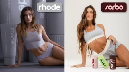 Comparativo rhode e Sorbo Comparativo de produtos da marca rhode e da Sorbo (Sorbo) com modelos usando peças de roupa em fundo claro
