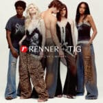 Campanha Renner + TIG com modelos vestindo jeans e estampas animal print na coleção em edição limitada.