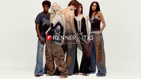 Renner + TIG: coleção em edição limitada Campanha Renner + TIG com modelos vestindo jeans e estampas animal print na coleção em edição limitada.