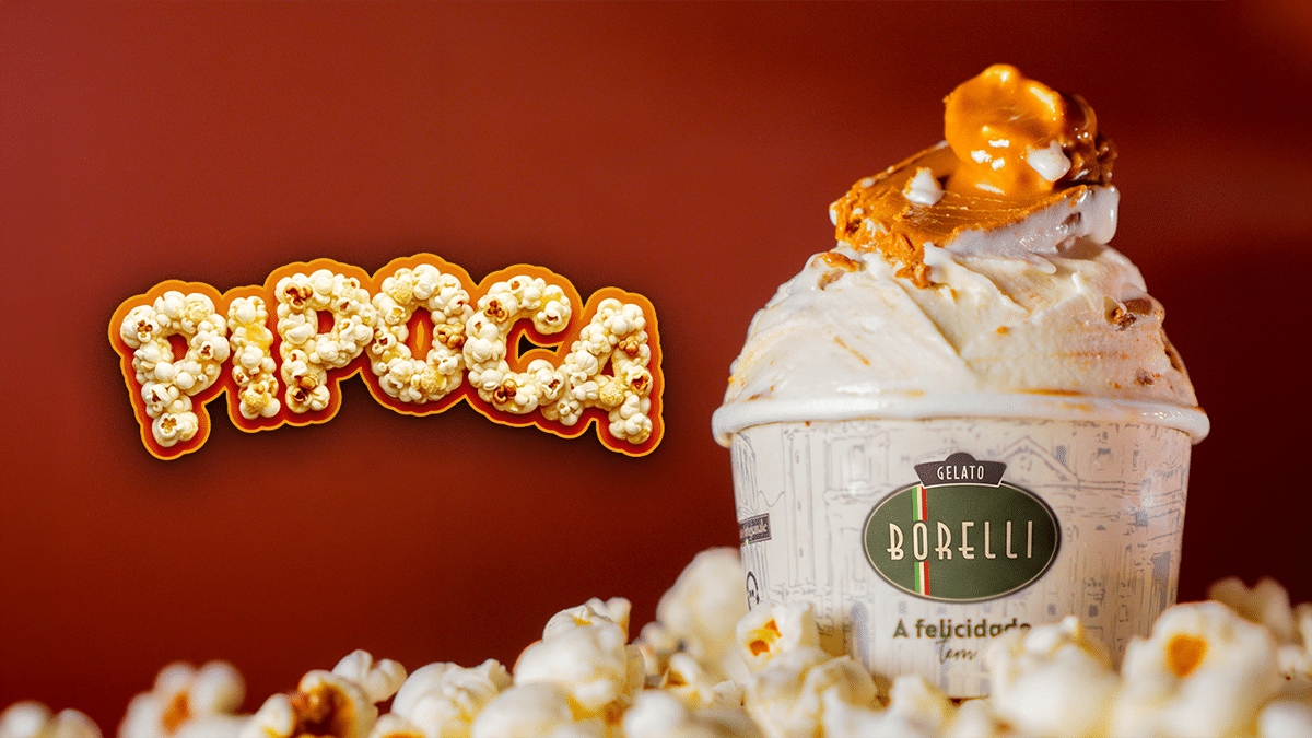 Gelato de pipoca da linha Bambini da Borelli
