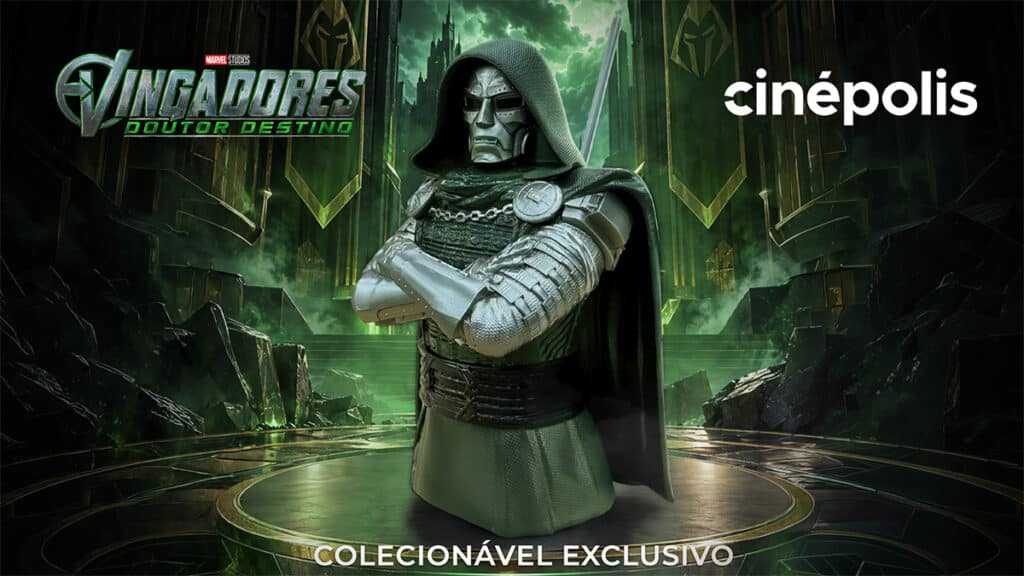 Cinépolis: colecionável do vilão Victor von Doom (Vingadores: Doomsday) Imagem promocional da coleção exclusiva da Cinépolis com o vilão Victor von Doom, do filme Vingadores: Doomsday.