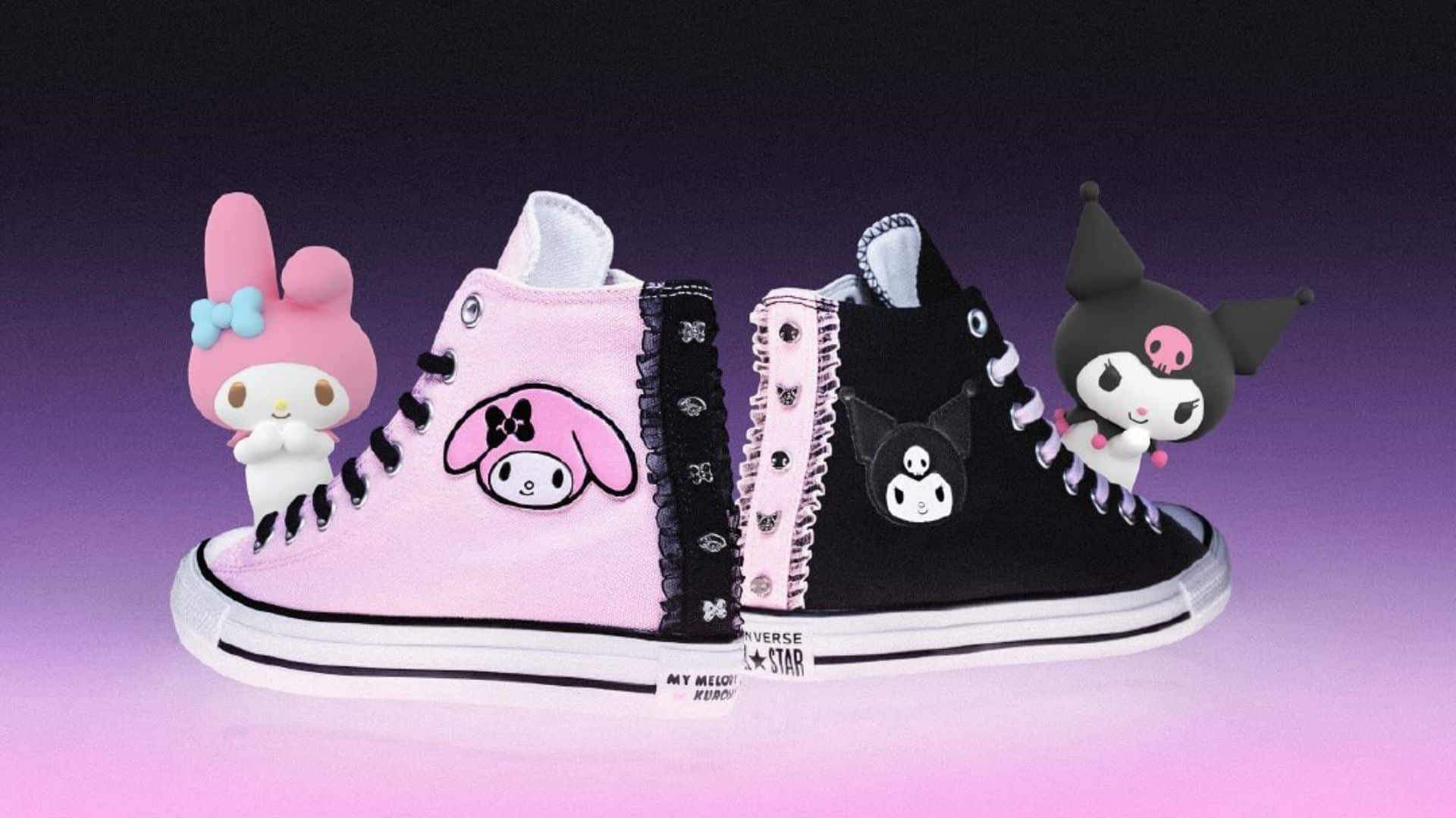 Tênis Converse Chuck 70 e All Star com estampas de My Melody e Kuromi