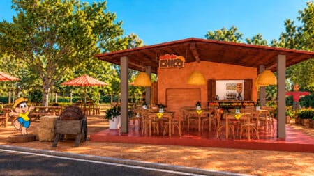 Café do Chico Bento na Casa do Caboclo, Parque da Água Branca Quiosque do Café do Chico Bento na Casa do Caboclo, no Parque da Água Branca, com mesas ao ar livre e ambiente caipira.
