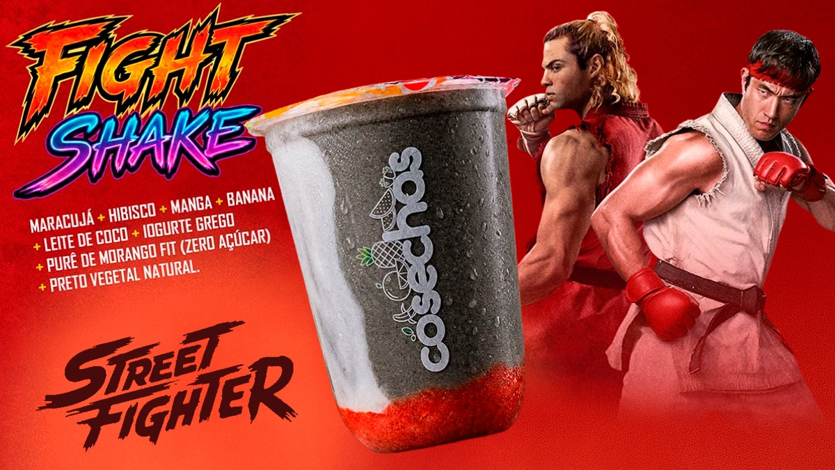 Copos do Fight Shake da Cosechas com design inspirado em Street Fighter