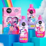 Produtos infantis de cabelo da Salon Line com tema My Little Pony, incluindo shampoo, creme multifuncional e creme para pentear