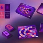 Jogo de tabuleiro da Vivo com peças e cartas em destaque, promovendo uso consciente da tecnologia